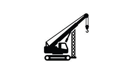 Mobile crane machinery depicted as a black silhouette © Sahinur