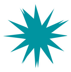 Fototapeta premium Teal Starburst Shape Flat Vector Illustration With Black Background