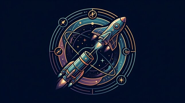 Retro rocket launching through astronomical circles in space