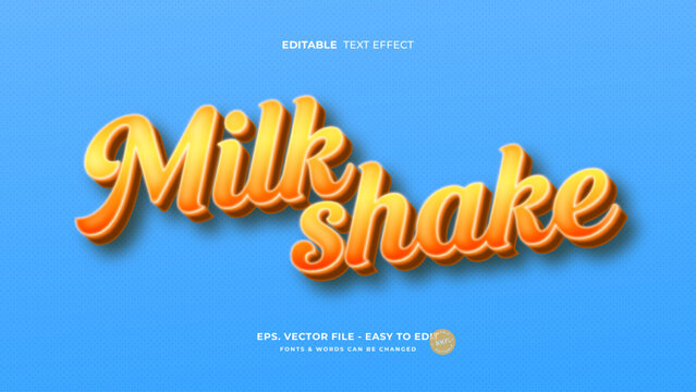 Milkshake 3D Editable Text Effect