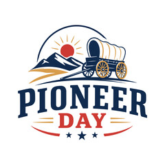 Fototapeta premium Modern Pioneer Day Badge Vector Illustration