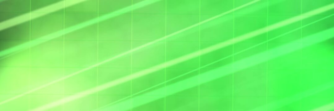 Bright lime green animated website banner background with diagonal light streaks and grid in seamless loop.