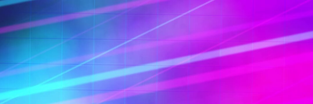 Magenta purple and cyan animated website banner background with diagonal light streaks in seamless loop.