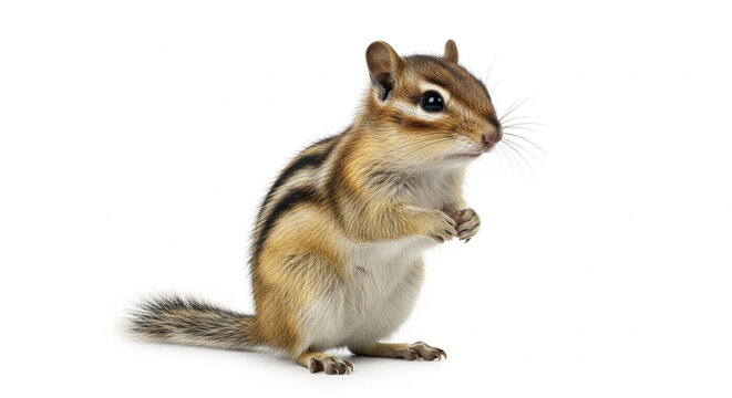 chipmunk on white background