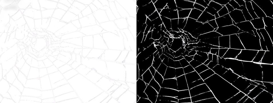 Abstract crashed glass surface with violent fracture lines