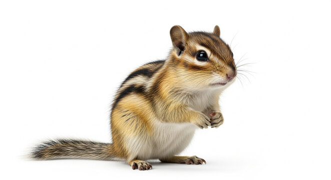 chipmunk on white background