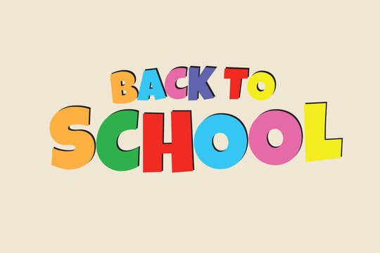 Playful Colorful Cartoon Back to School Typography Banner Vector Design