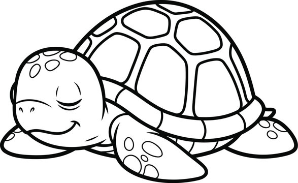 Cute cartoon turtle isolated