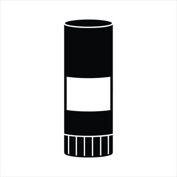 Glue stick vector icon, adhesive stick container silhouette for school and office