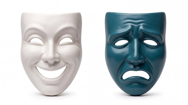 Happy and sad theater comedy and tragedy drama masks