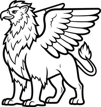 Gorgon head with wings standing isolated