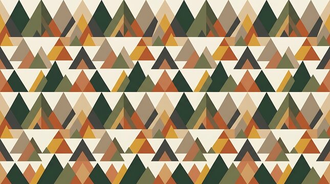 Geometric mountain peak pattern with earthy vintage colors
