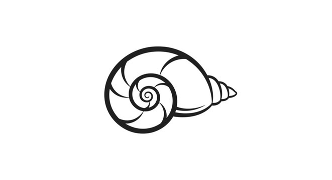 Minimalist seashell outline icon for coastal tourism