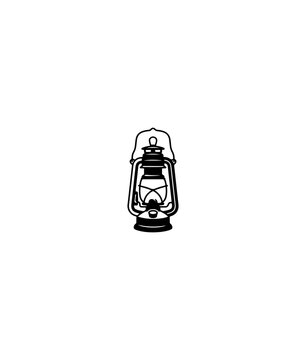 Vintage-Style Lantern Icon - Minimalist Black and White Vector Illustration
