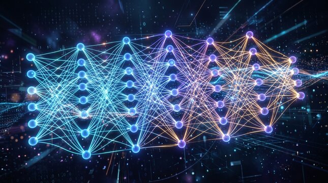 Glowing Fractal Realms Energy Explosion with Shining Stars and Cosmic Light Lines Abstract Winter Space Background Design Illustration