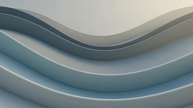 Sculptural blue and tan layered wave background