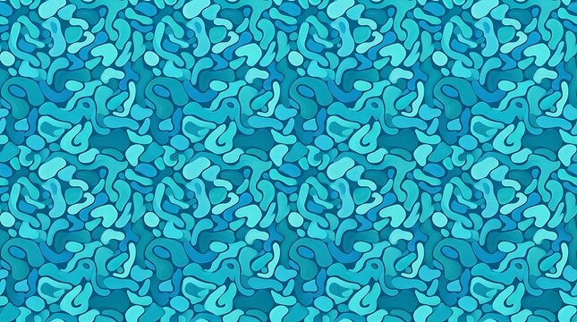 Abstract blue pattern with organic shapes and geometric liquid forms