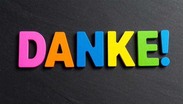 DANKE Colorful Thank You Artwork Bold Typography Vibrant Block Letters Gratitude Poster Appreciation Design Celebration Graphic