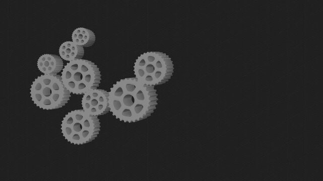Gray Rotating Gear Wheels Abstract Motion Graphic Video