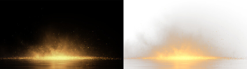 Obraz premium Bright explosion on transparent background creates a burst of light and energy at the edge of water