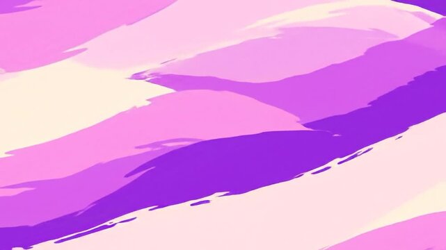 Abstract wavy shapes in purple and cream colors.