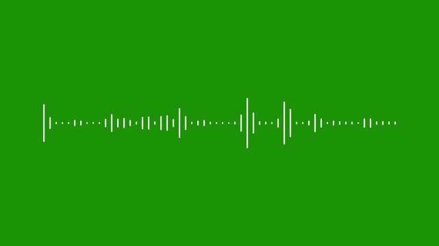 Animation video white abstract audio sound visualizer wave spectrum, audio wave or frequency digital animation, Audio waveform spectrum animation.  alpha channel, 4K loop