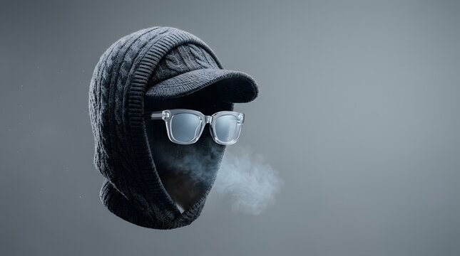 Conceptual hooded masked face