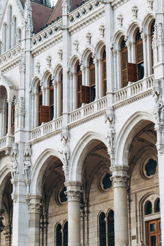  The Hungarian Parliament building close up.