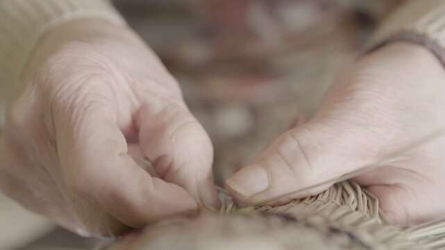 Close-Up of Traditional Bon Odori Hat Being Handmade in Ugo Town Akita
