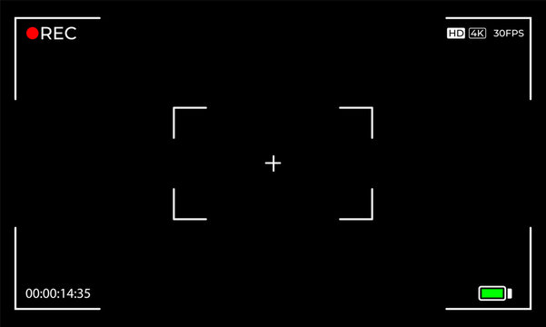 Camera Recording Viewfinder Overlay - Black Background