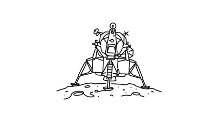 Lunar Lander Illustration Space Exploration Mission © Lintingan