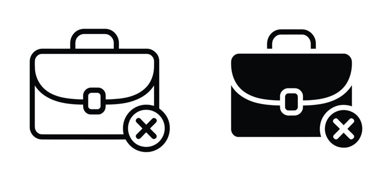 Unemployment vector icons with job loss, employment status, dismissed worker, career transition and workforce reduction symbols for human resources and business design.
