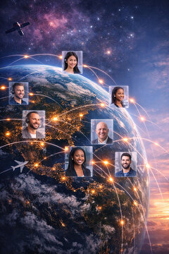 Global Business Communication And Network Connection Concept