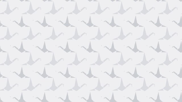 White japanese origami crane pattern scrolling, traditional seamless loop background