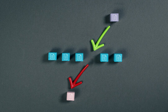 Document approval and rejection workflow with accepted and rejected file selection
