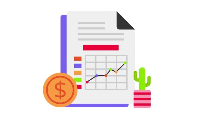 Cash sales analysis methodology animation, Data Analytics and Finance Dashboard animated video, Business Finance clip, Treasury and Capital Budget footage, Analysis and Control motion graphics