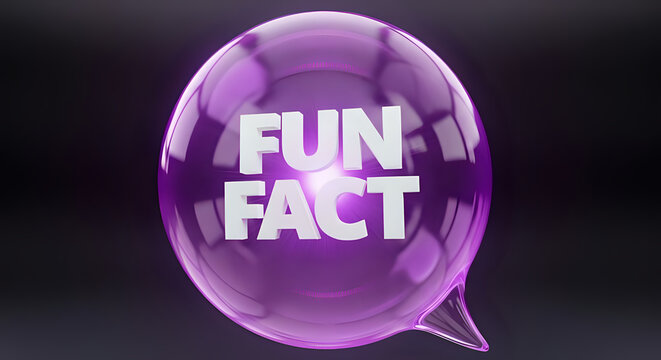 Purple fun fact speech bubble icon isolated on dark background with information knowledge communication