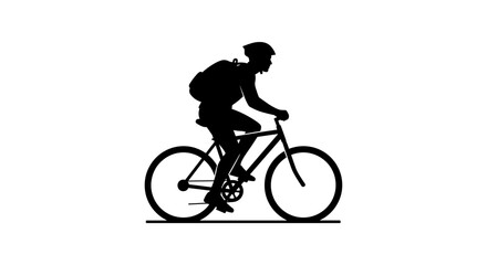 Obraz premium Silhouette of a Person Riding a Bicycle in Motion.