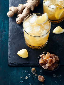 Penicillin cocktail made with Scotch whisky, ginger, honey syrup, and fresh lemon juice