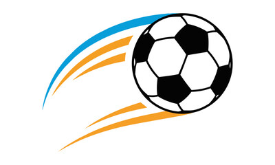Fototapeta premium Stylized soccer ball with dynamic motion lines and clean monoline outlines isolated on a white background for sports and active lifestyle concept