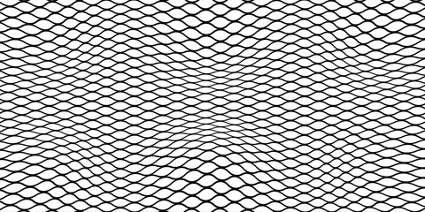 Fishing or soccer net. Repeated hexagon pattern. Black wired mesh texture isolated on white background. Metallic or fabric fence, cage or lattice structure. Vector graphic Illustration. © Mohammad