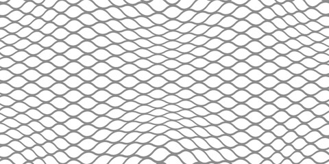 Fishing or soccer net. Repeated hexagon pattern. Black wired mesh texture isolated on white background. Metallic or fabric fence, cage or lattice structure. Vector graphic Illustration. © Mohammad