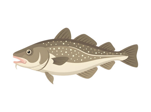Atlantic cod fish illustration isolated on transparent background