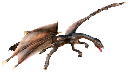 Obraz premium 3D Rendering Fairy Tale Dragon on White