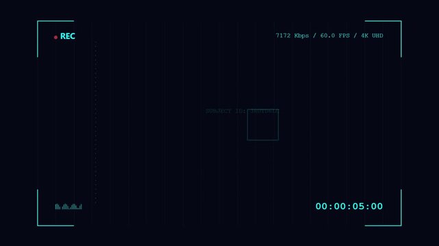 Digital Camera Recording Interface Overlay With Data Tracking Graphics
