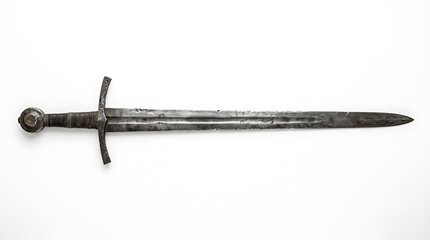 Naklejka premium Ancient medieval sword isolated on white background.
