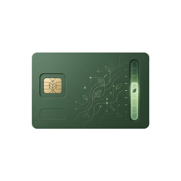 Carbon Footprint Credit Card Concept Isolated On Solid White Background