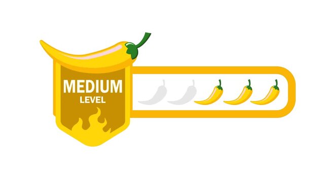 spicy chili pepper hot level strength scale indicator motion graphic