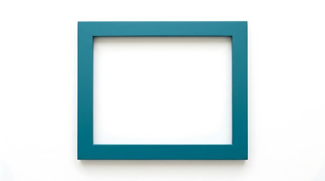 A blank teal picture frame isolated on a white background.
