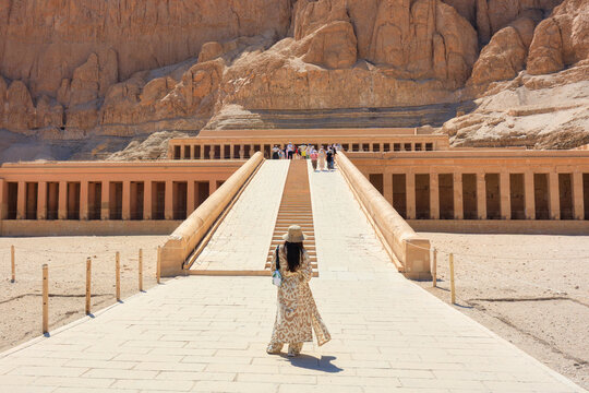 The mortuary temple of Quinn Hatshepsut located opposite the city of Luxor, Egypt.